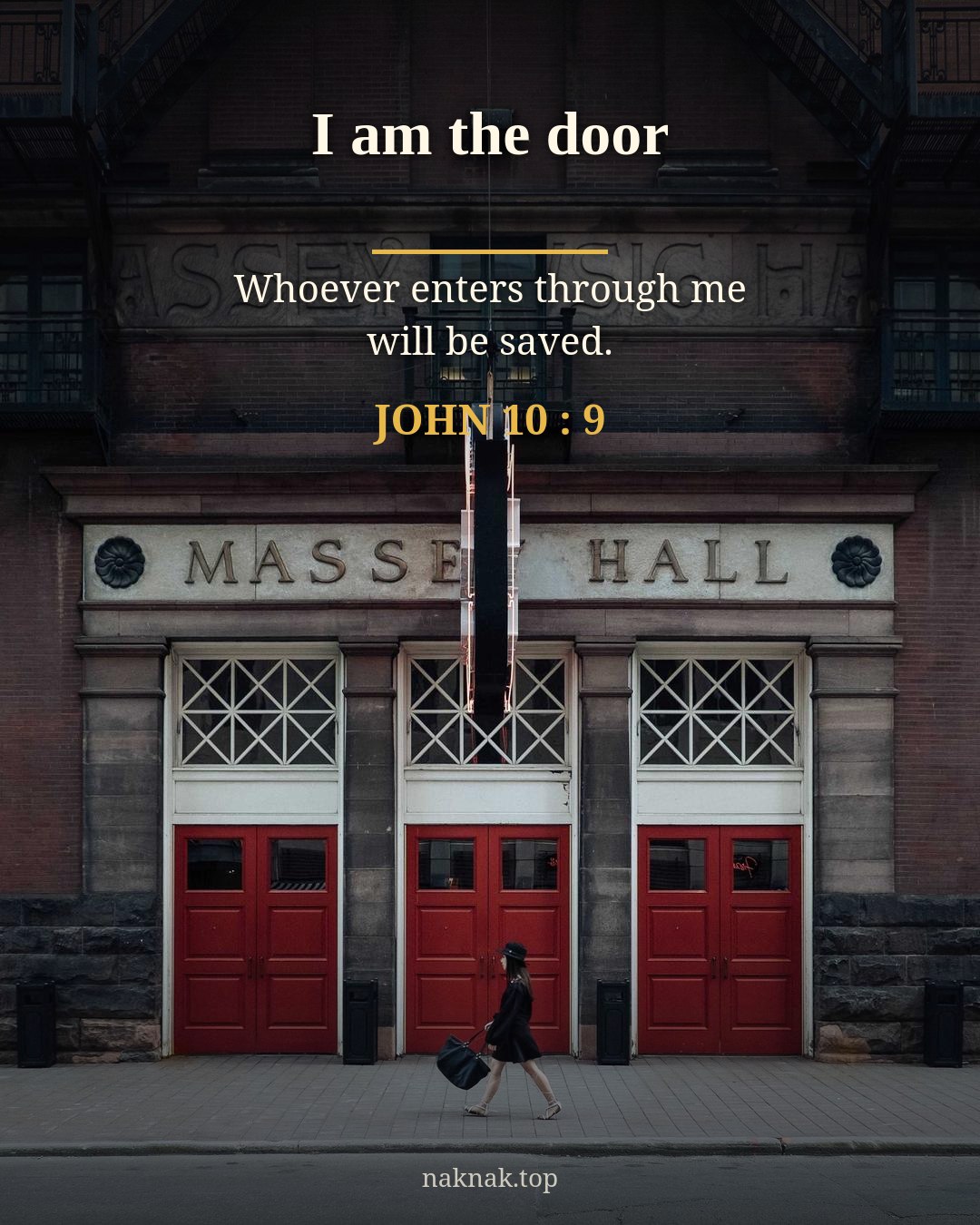 I Am the Door — Red Doors Bible Verse Poster
